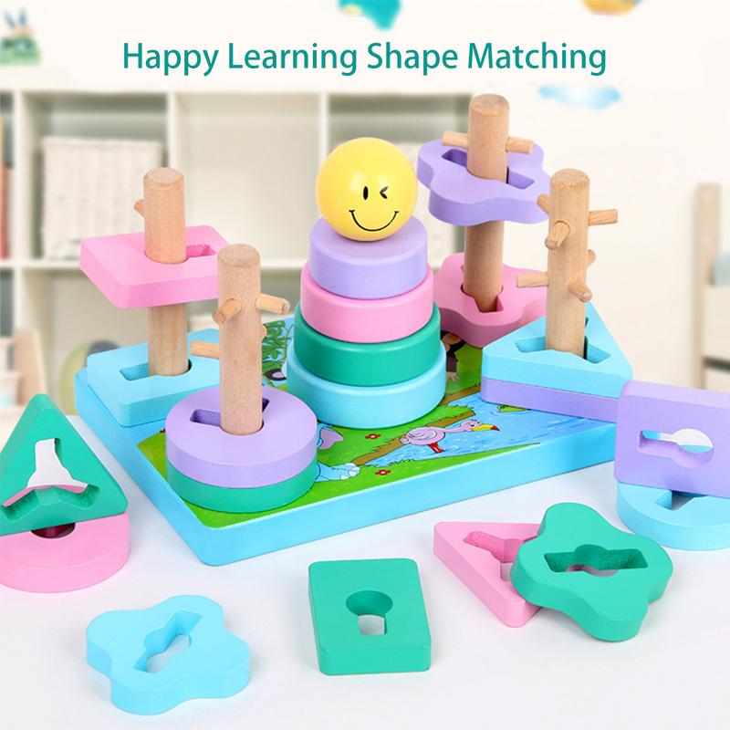 Stacking Toys Kids Wooden Shapes